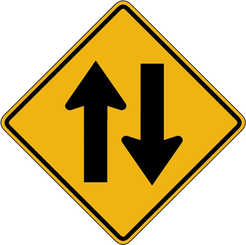  Signs Two Way Traffic Sign Png Triangle With 2 Arrows Icon