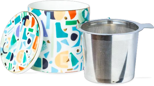  Confetti Mug With Infuser Mint Stock Pot Png Silver Confetti Png