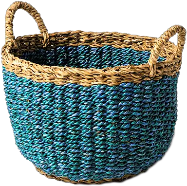  Seagrass Jute Basket Blue Small Laundry Basket Png Basket Png