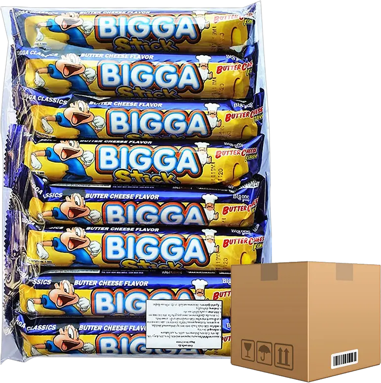  Box Of 24 Packs Bigga Stick Butter Cheese Flavor 10g Pack Pieces Shipping Box Png Stick Of Butter Png