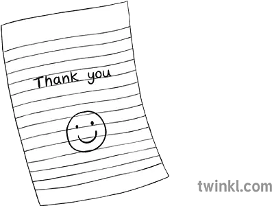  Thank You Note Black And White 1 Illustration Twinkl Dot Png Thank You Note Icon