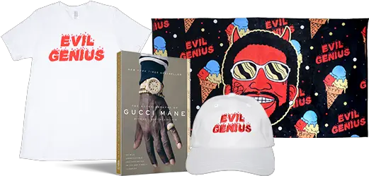  Gucci Mane The Autographed Evil Genius Merch Pack Sweepstakes Baseball Cap Png Gucci Mane Png