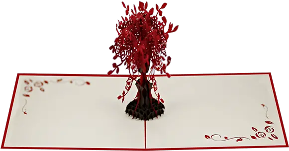  Red Tree 3d Card Illustration Png Red Tree Png