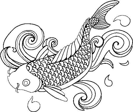  Koi Fish Coloring Pages Games Dibujos De Pez Koi Para Colorear Png Koi Fish Png