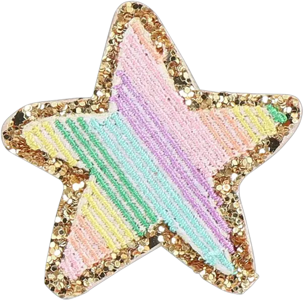  Glitter Rainbow Star Patch Glitter Star Png Glitter Stars Png