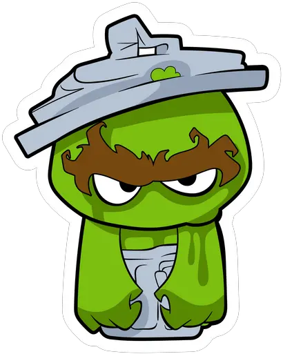  Cartoon Angry Oscar The Grouch Sticker Cartoon Oscar The Grouch Png Oscar The Grouch Transparent