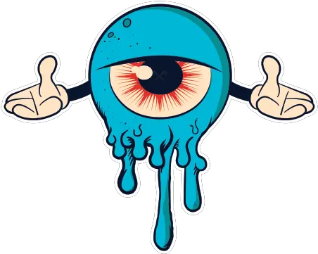  One Eye Creature Urban Graffiti Style Cartoon Dripping Png Creepy Eye Png