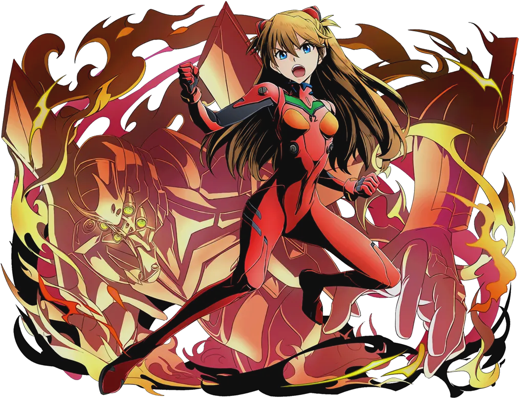  Souryuu Asuka Langley And Eva 02 Neon Genesis Evangelion Png Transparent