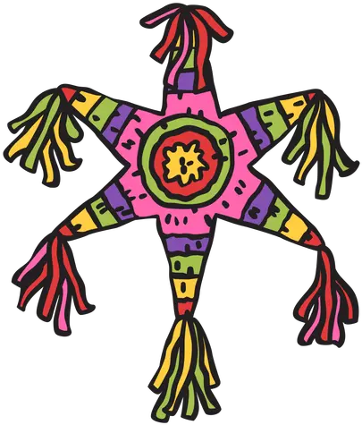  Pinata Mexican Star Colorful Silueta De Piñata Png Pinata Png