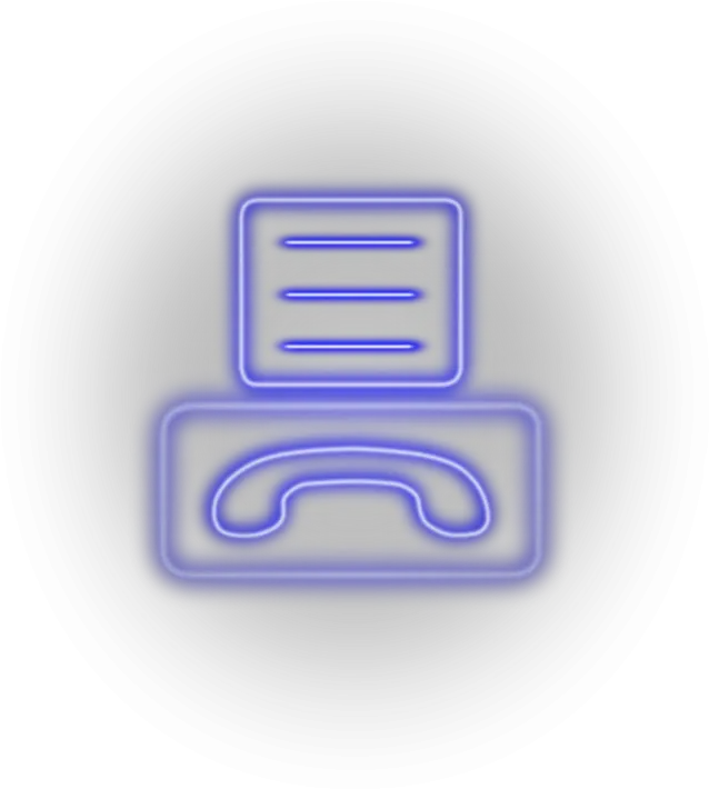  Free Modern Fax Machine Neon Icon Cobalt Blue Icon Png Fax Icon Png