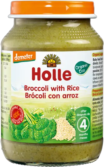  Organic Broccoli Whole Grain Rice Holla Baby Food Png Broccoli Transparent