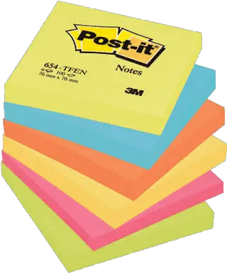  Post It Notes 76 X 76mm Energy Colours Pack Of 6 Farvet Post Png Post It Note Png