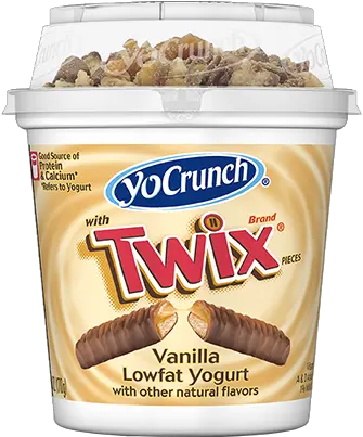  Vanilla Lowfat Yogurt With Twix Pieces Yocrunch Twix Png Twix Png