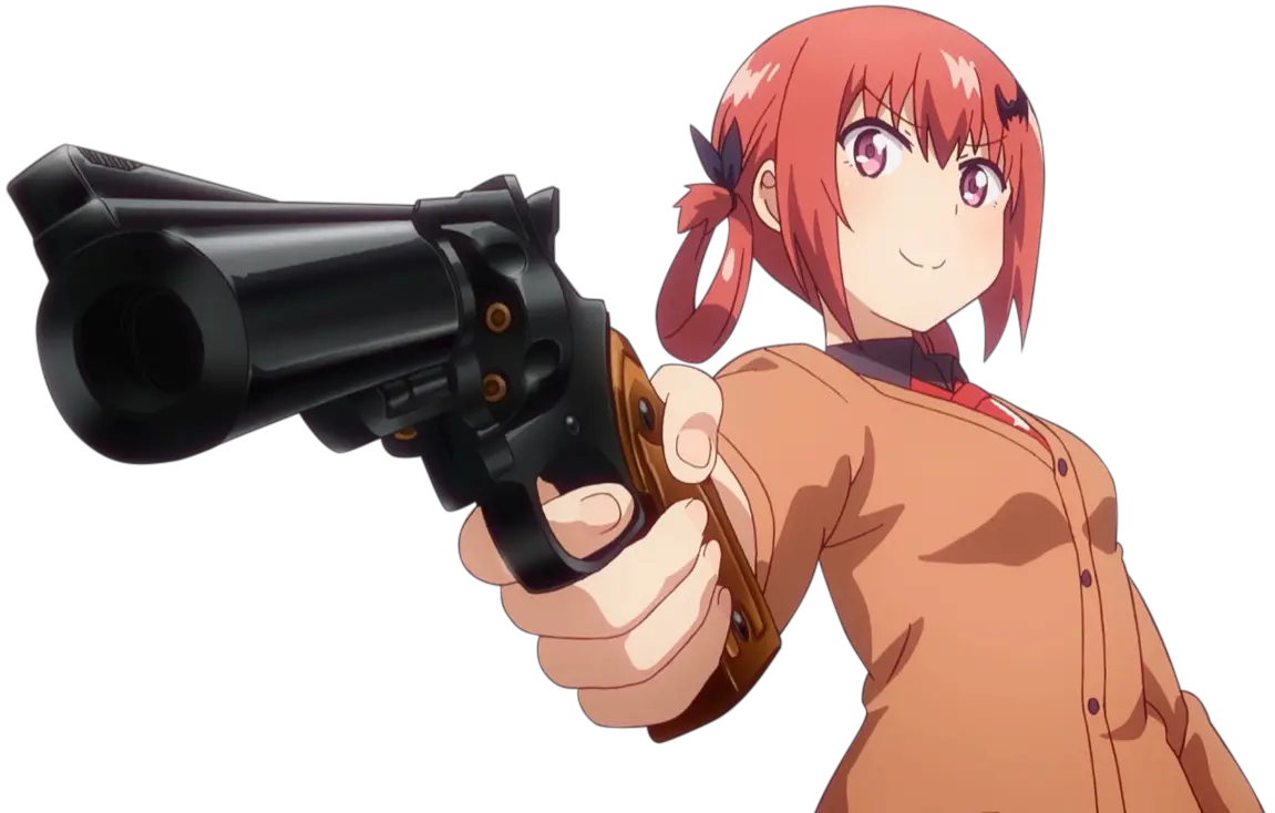  Png Satania With A Gun Pointing Gun Png