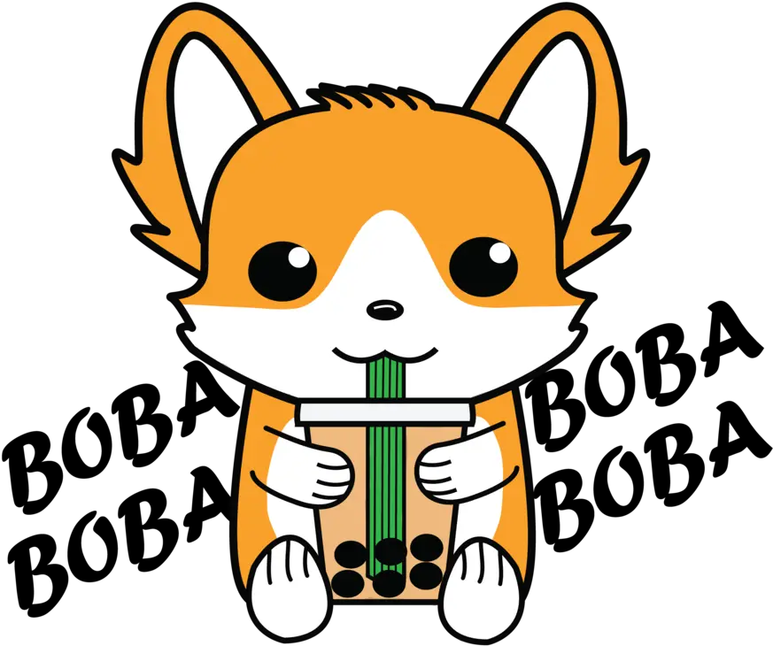  Bubble Tea Boba Corgi Sticker Corgi Bubble Tea Transparent Png Corgi Png