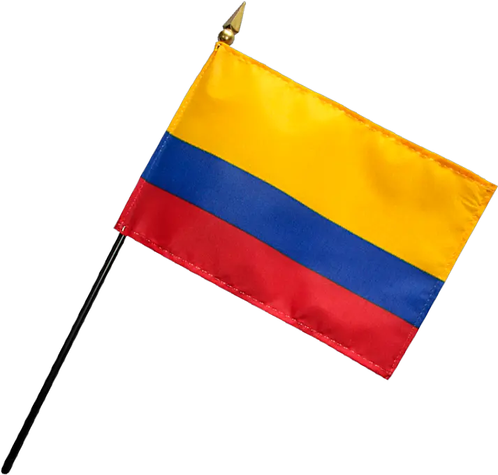  Colombia Miniature Flag Flagpole Png Colombia Flag Png