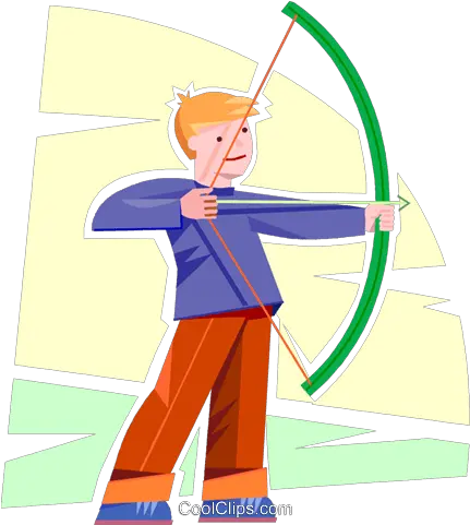  Young Archer Royalty Free Vector Clip Art Illustration Bow Png Bow And Arrow Icon