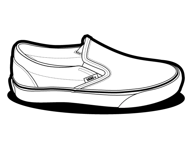  Download Hd Shoe Clipart Vans Vans Slip On Drawing Vans Shoe Drawing Png Shoe Clipart Png