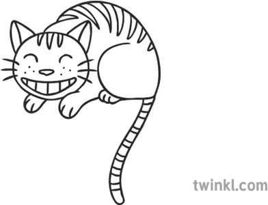  Cheshire Cat Feline Animal Ks1 Eyfs Listening To Music Black And White Png Cheshire Cat Smile Png