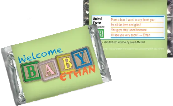  Baby Blocks Personalized Hershey Candy Bar Wrapper Horizontal Png Baby Blocks Png