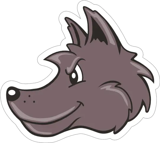  Cartoon Wolf Mascot Sticker Illustration Png Wolf Mascot Logo