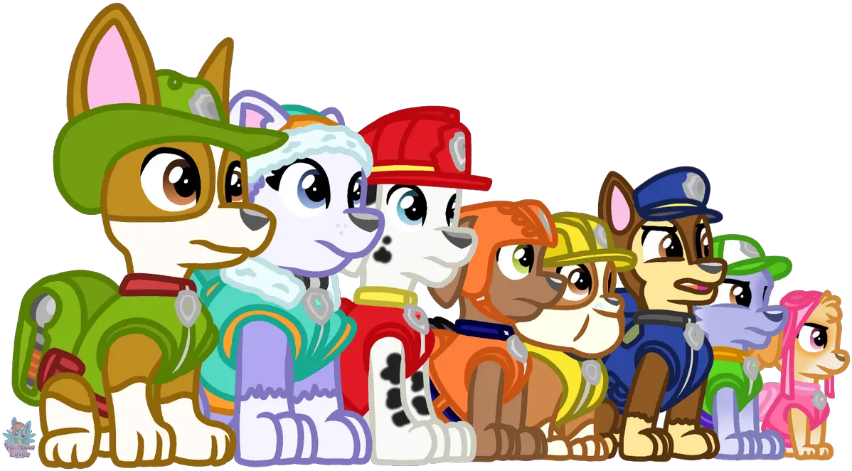  All Paw Patrol Pups U2013 Rainbow Eevee Png Mart Paw Patrol Pups Rainbow Eevee Eevee Transparent