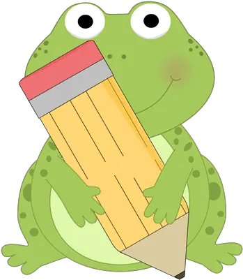  Frog School Clip Art Frog With Pencil Clipart Png Frog Clipart Png