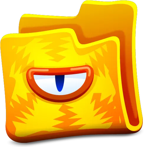  Yellow Monster Folder Icon Png Clipart Image Iconbugcom Funny Folder Icon Png Folder Png