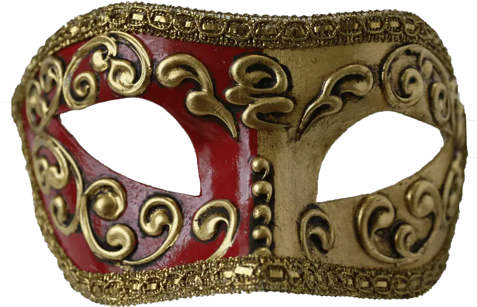  Colombina Red Gold Venetian Mask Adult Gold Black Feather Venetian Face Mask On A Stick Png Masquerade Masks Png