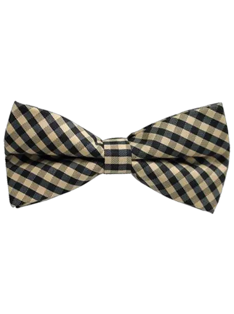  Hautebutch Tan And Black Checkered Bow Tie Checkered Bowtie Png Black Tie Png