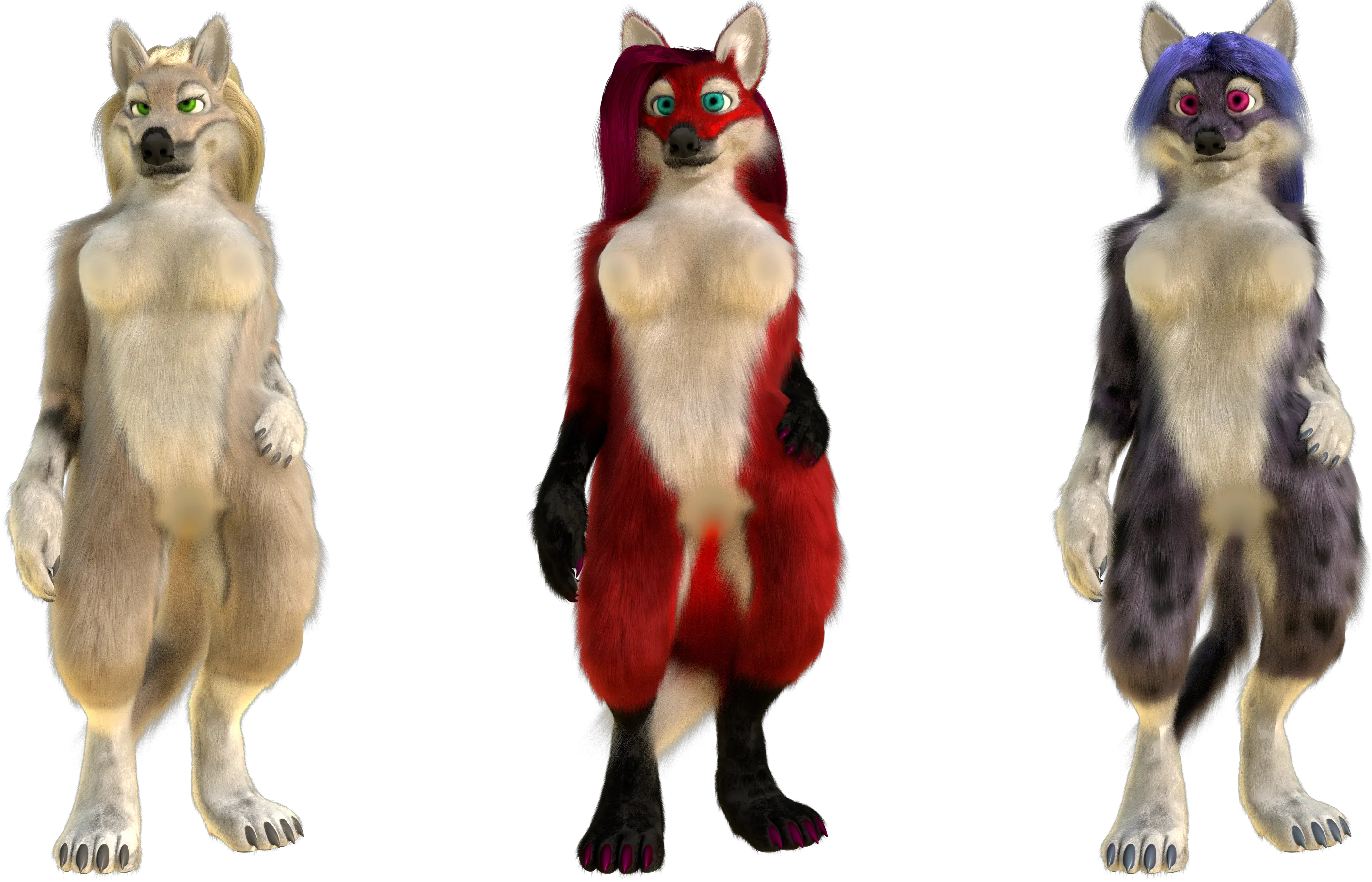  Censoredpng Anthro Wolf Fox Cat Fox Mmd Model Dl Anthro Wolf Censored Png