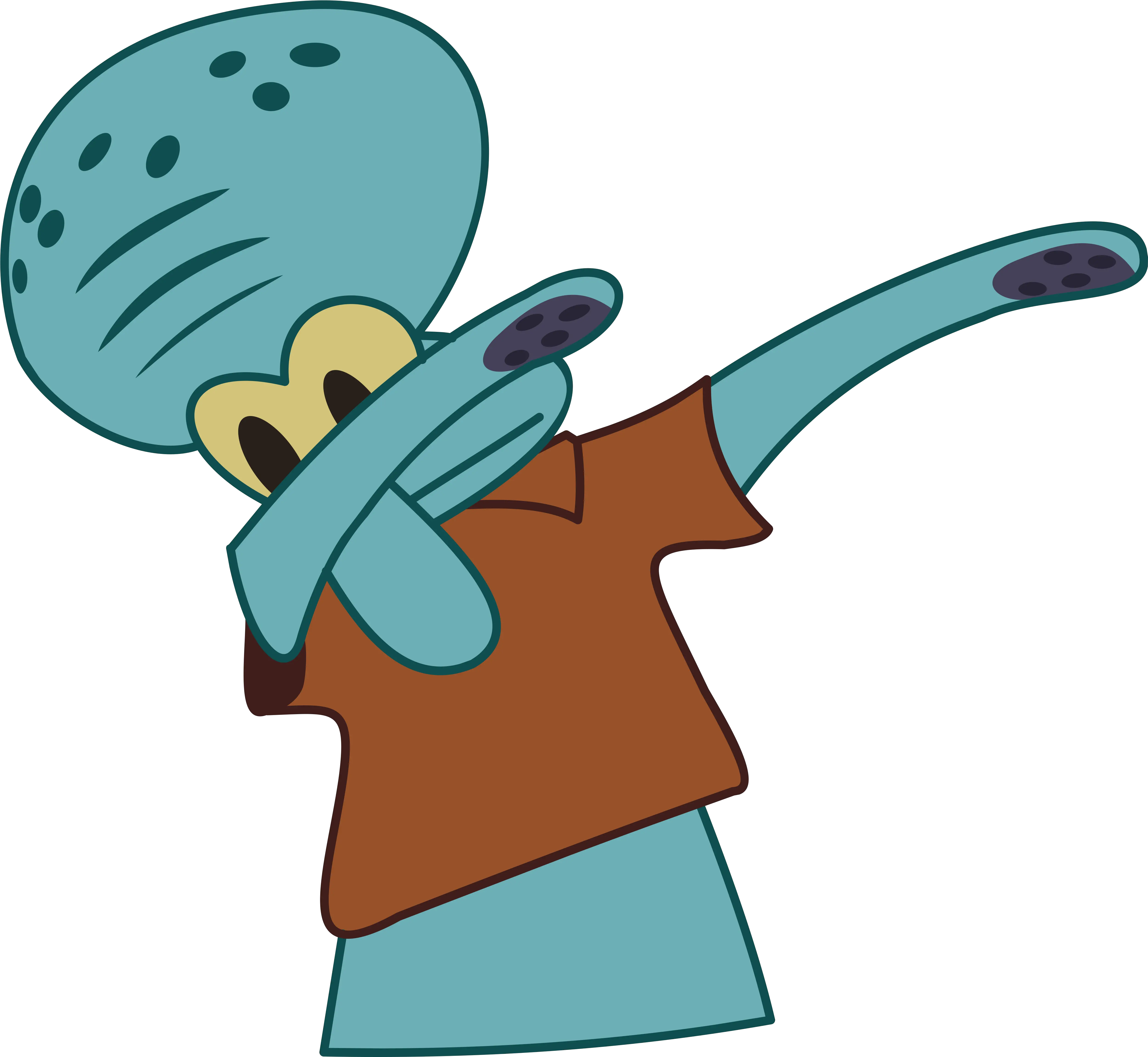  Download Hd Squidward Tentacles Dab Patrick Star Dance Dab Dab Png Tentacles Transparent Background