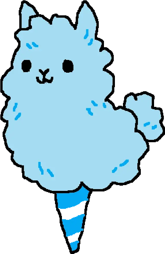  Cotton Candy Llama Blue Version Blue Cotton Candy Llama Png Cotton Candy Transparent