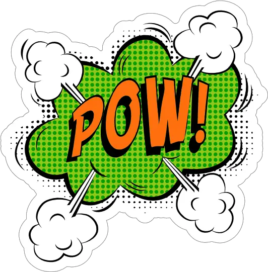  Green Pow Comic Sticker Yayoi Kusama Png Pow Png