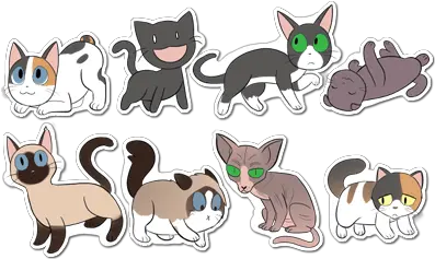  8 Sad Cat Stickers Sold By Pale Dog Studios Cartoon Png Sad Cat Png