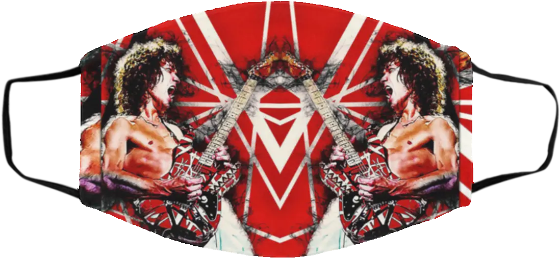  Eddie Van Halen Guitar Face Mask Fictional Character Png Van Halen Logo Png