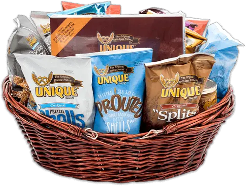  Unique Gift Baskets Pretzels Mishloach Manot Png Basket Transparent