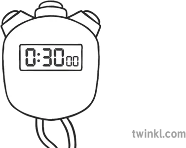  Stop Watch 30 Seconds Black And White Illustration Twinkl Outline Image Of Gulab Jamun Png Stop Watch Png