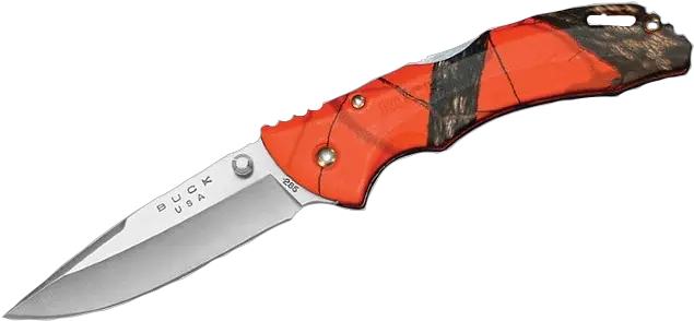  Folding Knife Buck Bantam Blw Orange Camo 285oc Pocketknife Png Hand With Knife Png