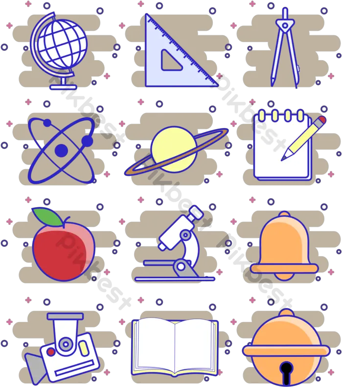  School Supplies Icon Image Ai Free Download Pikbest Png Memory Game Icon