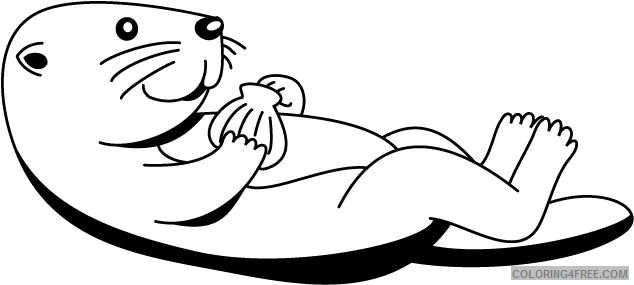  Otter Coloring Pages 2 Png Printable Coloring4free Clip Art For Kids Otter Otter Png