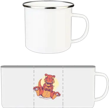  Retro Enamel Tin Mug 300 Ml With Printing Playstation Rex Coffee Cup Png Mug Transparent