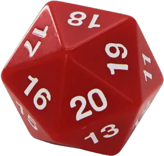  Opaque 55mm D20 Countdown Redwhite Dice Game Png Red Dice Png