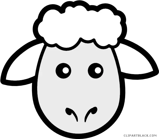  Cartoon Animal Free Black White Images Clipartblack Draw A Sheep Cute Cartoon Head Png Sheep Transparent Background