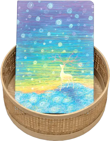  New Cute Sketchbook Deer Print Watercolor Drawing School Diary Notebook Paper Office Supplies Gift Multi Color Storage Basket Png Notebook Paper Png