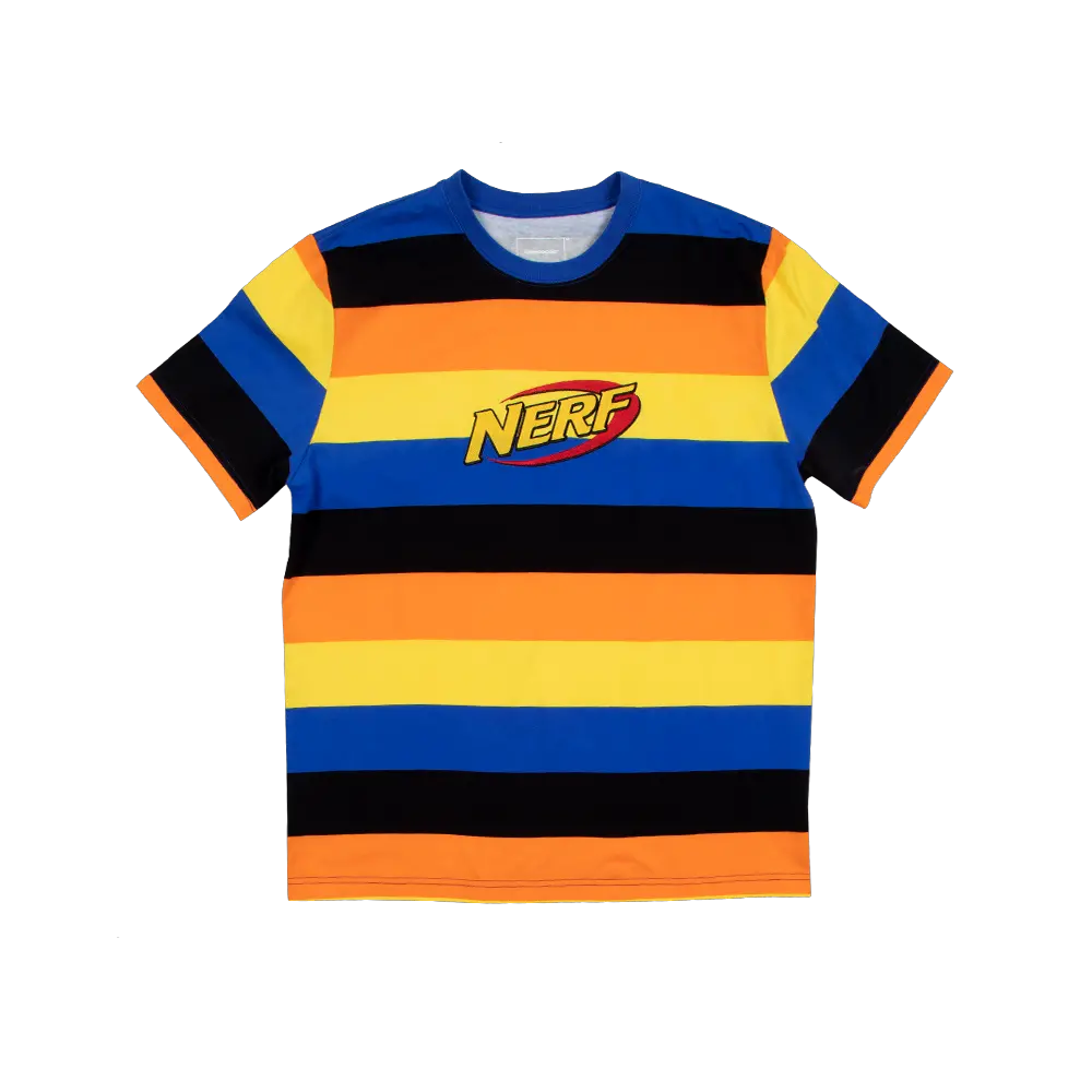  Nerf Embroidered Logo Striped Tee Active Shirt Png Nerf Logo