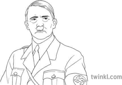  Adolf Hitler Portrait Ks3 Ks4 Black And Adolf Hitler Para Colorear Png Hitler Face Png