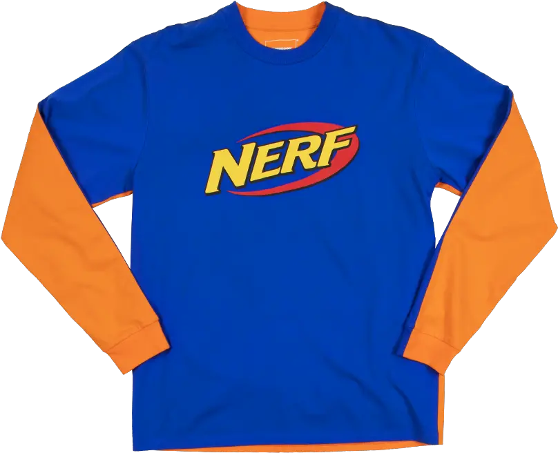  Blue Orange Long Sleeve Tee Dumbgood Png Nerf Logo Png