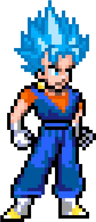  Pixilart Ssgss Vegito By Harris Dragon Ball Dibujos En Pixeles Png Vegito Png