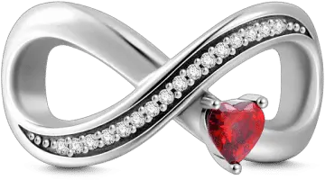  Infinity Love With Red Heart Charm Jewellery Png Red Heart Transparent